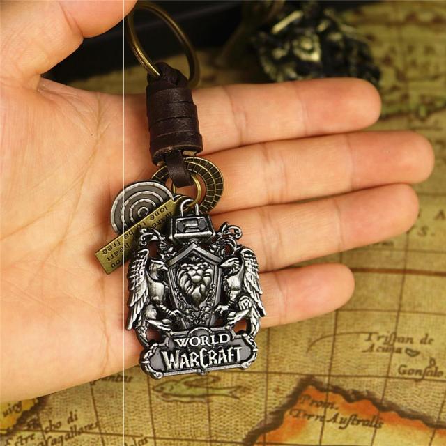 엠블럼 2차원 마수 세계 게임 주변 자동차 열쇠고리 걸이식 부락 연맹 휘장 소가죽 커플용품, T02-고은 연맹 수공 소가죽 밧줄(선물포장)