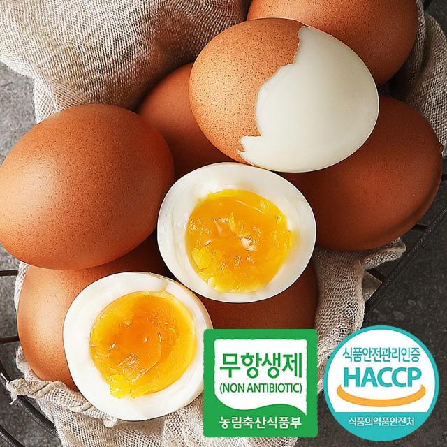 반숙계란 무항생제 인증란 사용 촉촉하고 부드럽고 담백한 계란 HACCP인증 편의점계란 사무실간식, 1판, 행복란(반숙) 30구