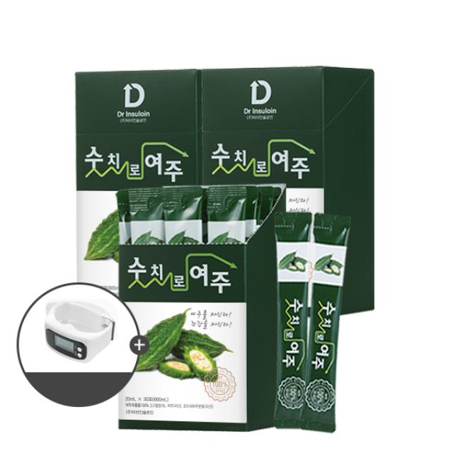  숫치로여주 국내최대 고함량당뇨여주즙 1박스 30포 3박스 90포 9박스 270포 +gift Tv인기구성 하루한포해결 간편스틱형 국내산100% 납&세균&대장균검사적합판정! 3박스 30포x3박스=총90포+만보기