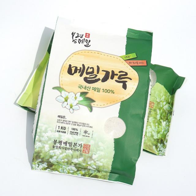 [국산] 100% 봉평 메밀가루 1kg 순메밀가루, 1개