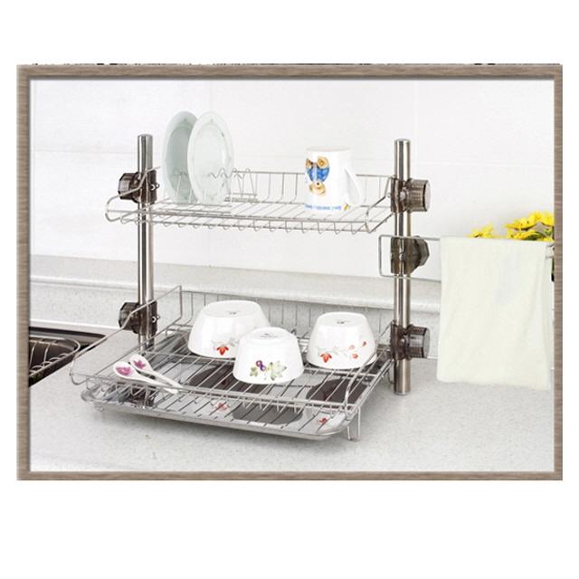117 오월이네 / 식기 건조대 기둥식기건조대대형 2단식기건조대 물빠짐식기건조대 거치식 식기건조대/싱크선반