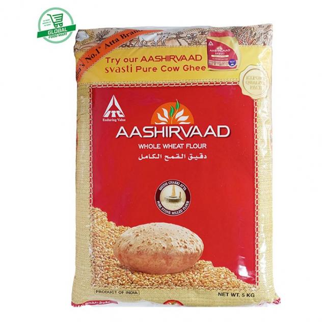 Aashirvaad Whole Wheat Flour - 5 KG, 인도 통밀가루 5kg (수량 4개까지 주문가능)