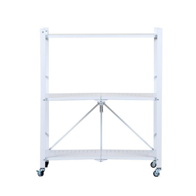 NEW 루마루 마리포사 다용도 원터치 3단 철제 폴딩 수납선반, 화이트