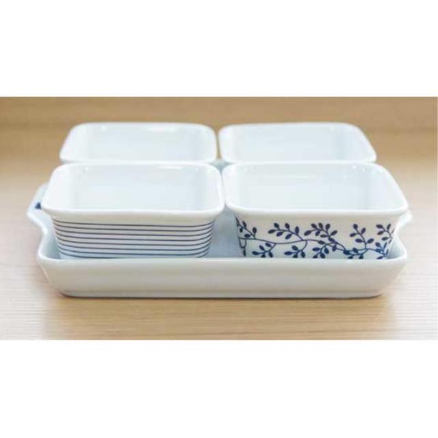 샤브샤브용 4가지 소스접시 세트 단무지그릇 소스기 식당용 잼볼