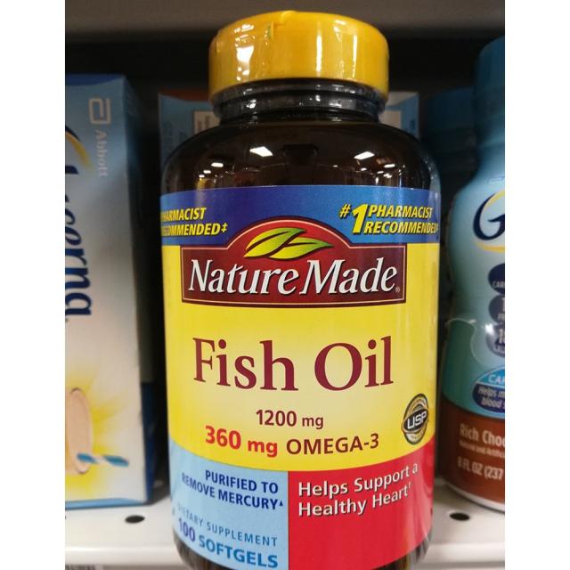 Nature made Fish oil 1200mg 네이처메이드 피쉬오일 100정 x 2팩, 1개, 120정