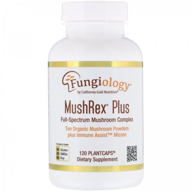 California Gold Nutrition Fungiology MushRex 플러스 풀 스펙트럼 버섯 복합체 유기농 인증 Immun