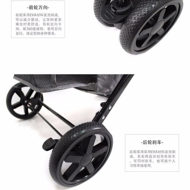 강아지 애완견 노령견 유모차 개모차 애완용 리어카 2층 강아지 분리 가능 가볍고 접이식 고양이 야외 이동, 02 핑크색