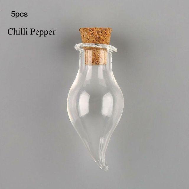 부품 DIY 펜던트 예식장소품 코르크 팁 소망이다 보틀 유리 저장 겉만 그럴듯하다 품항아리, Chilli Pepper