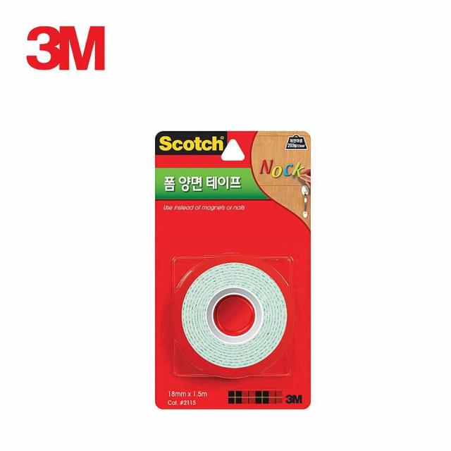 3M 폼 양면 테이프 2115 18mm x 1.5M접착테이프 아크릴폼양면테이프 초강력양면테이프 블랙박스용 3M양면