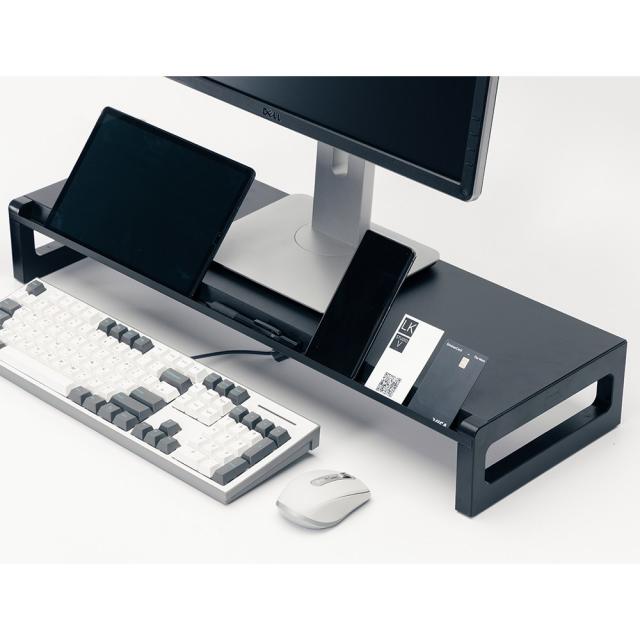 스톤힐 MS-01 스마트 메탈 모니터 받침대 듀얼 컴퓨터 스탠드 모니터선반 와이드 거치대, MS-01 400 블랙-높이10.3cm