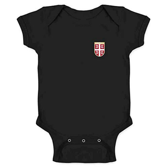 Serbia Soccer Retro National Team Black 6M Infant Bodysuit 세르비아 축구 레트로 대표팀 블랙 6M 유아 바디 수트, null세트