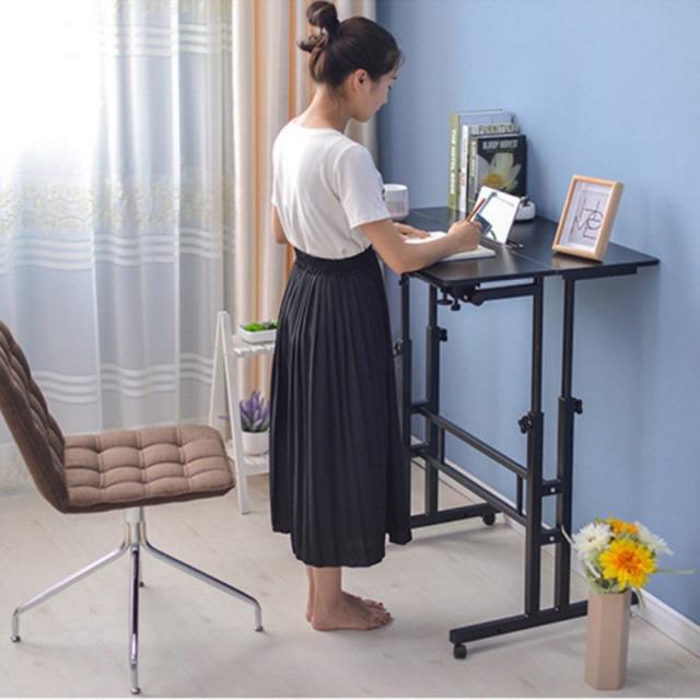 서서공부하는 학교스탠딩 키다리책상 수동 높낮이조절 졸음방지 철재 재택근무 1인용 스탠드책상 테이블, 일반형 우드