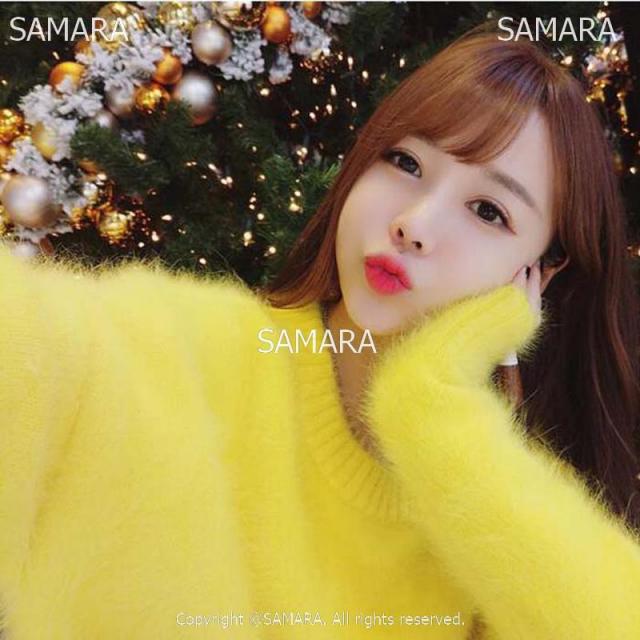 Qterra(특허브랜드) 가을겨울 여자 앙고라 니트스웨터 캐주얼 루즈핏 미디