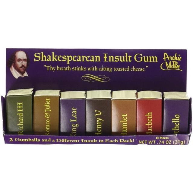 Accoutrements 세익스피어 모독 껌에 의한 억양 Shakespearean Insult Gum by, 단일상품