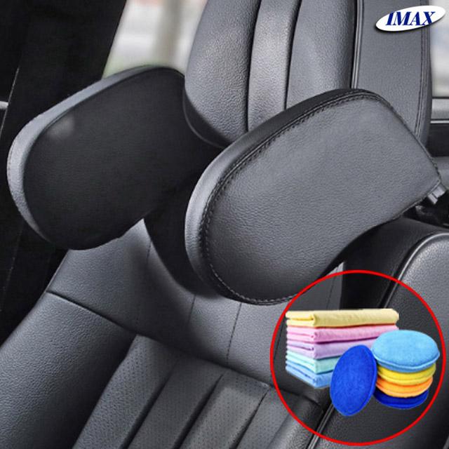 아이맥스 자동차용품 카슬립 헤드레스트 차량용목쿠션 목받침 카 슬리핑, 03_블랙(박음질-블랙)_증정품(왁싱패드 or 스포츠타월)