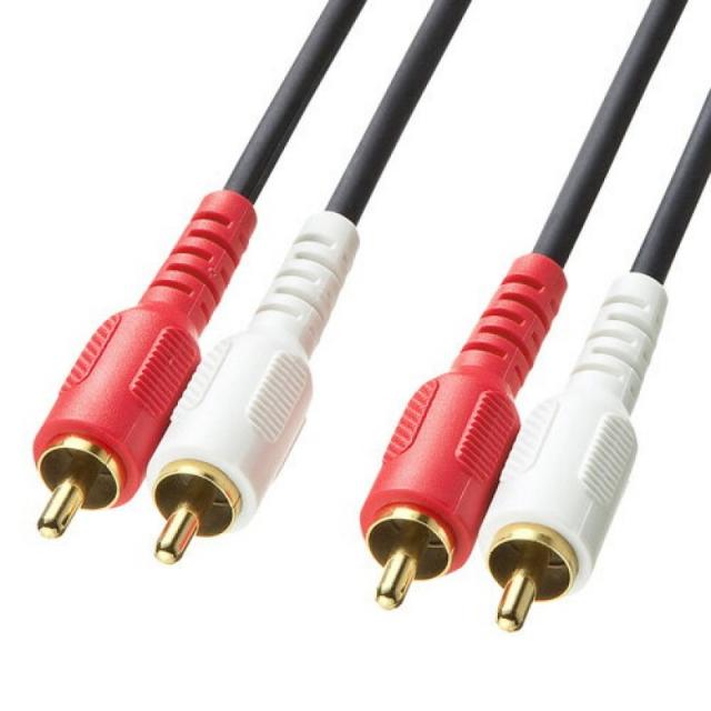 오디오 케이블(3.6m·음성 라인 RCA·양측 핀 플러그-적-백-AV기기 스테레오)KM-A4-36K2산와 서플라이, 단일상품, 단일상품