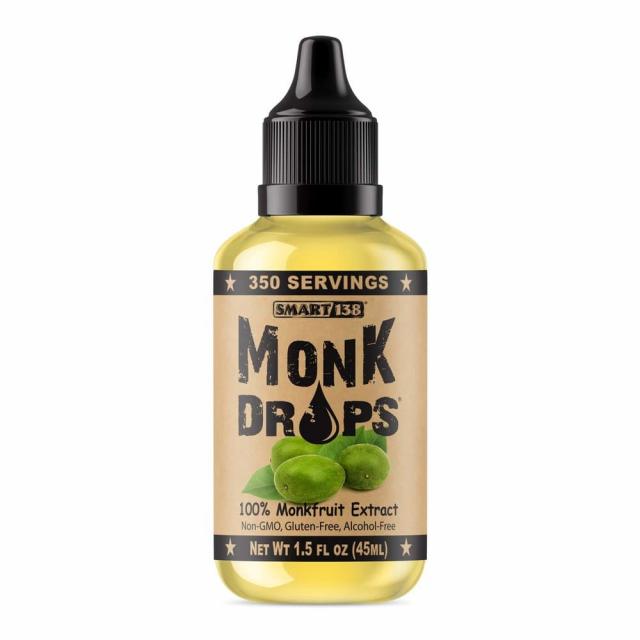 Smart138 스마트138 나한과 몽크 드롭 45ml Monk Drops 100% Monkfruit Liquid Sweetener 1.5 Fl Oz, 1팩