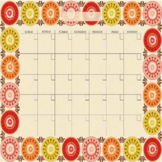 Carnivalé Monthly Dry-erase Calendar Decal 카니발 월별 드라이 소거 캘린더 데칼, nullSET