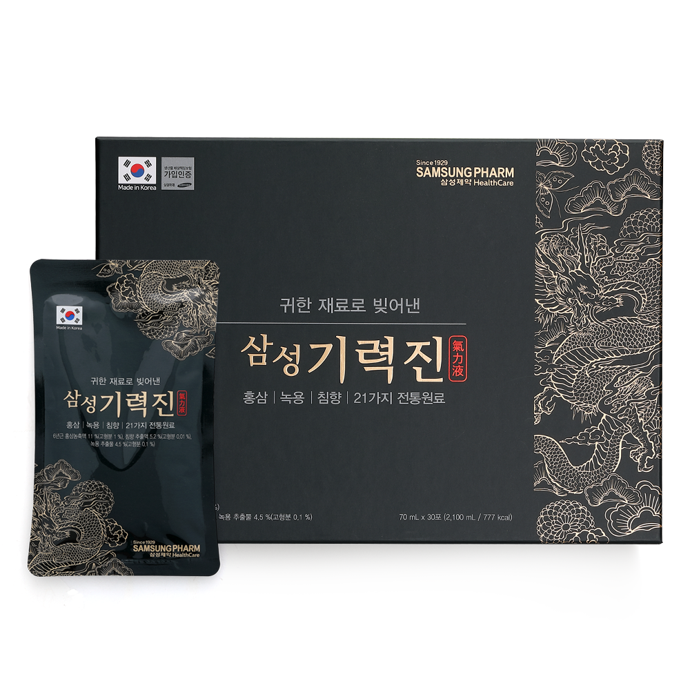 [삼성제약] 삼성기력진 기력회복 원기충전 면역력 체력보강, 1박스, 70ml