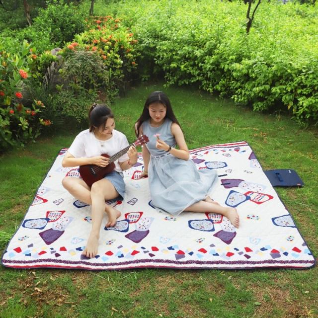 YODO 유 도 (YODO) 야외 피크닉 패드 초음파 방습 취사 잔디 깔개 파행 2m 대형 플러스 두께 200 x - 블록 랜 드