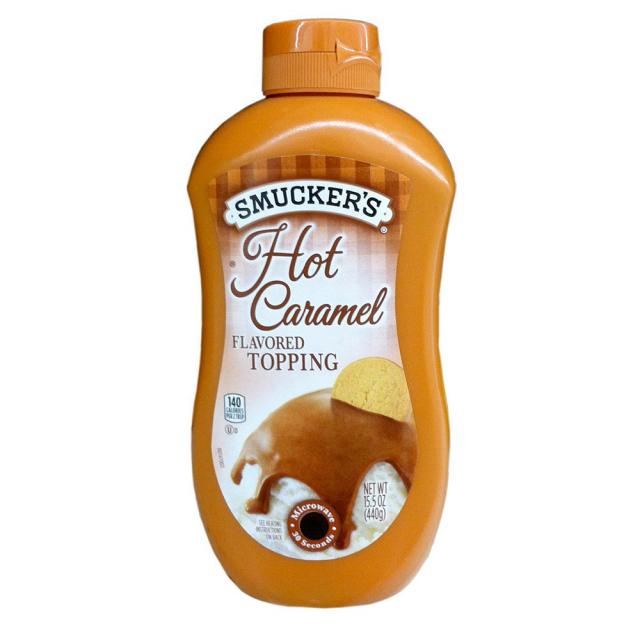 Smuckers HOT CARAMEL Flavored Topping 스머커스 핫 캐러멜 맛 토핑 15.5oz 2 팩, 1개