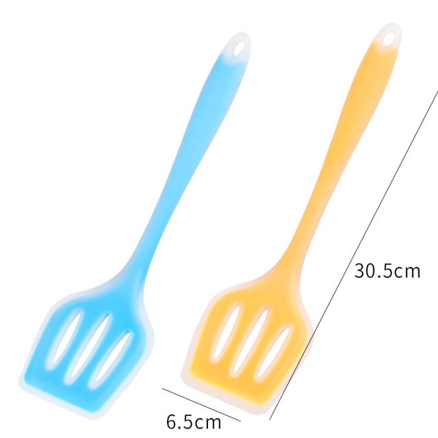 실리콘 지지다 삽내고온 실리콘삽 코팅 팬 전용 삽볶음요리 삽주방용구 말리다 주걱 가정용, 반투과 블루 반비침 오렌지색 색깔