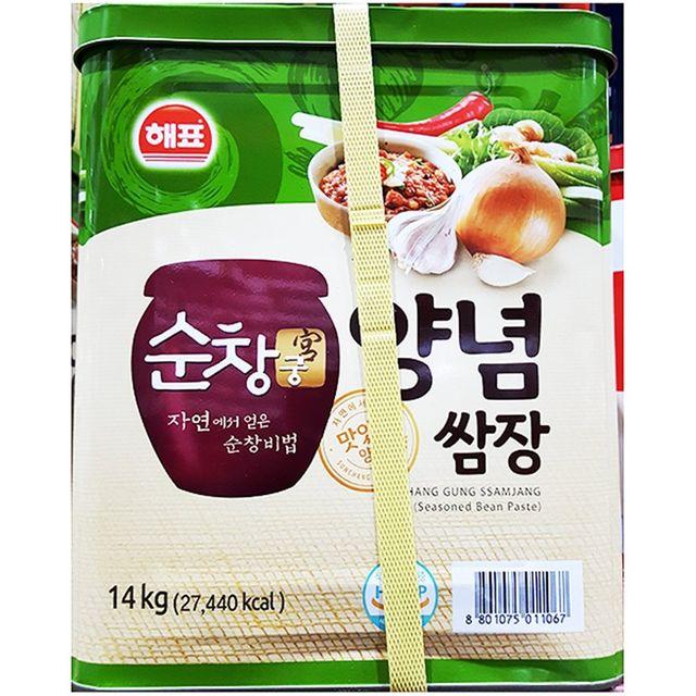 업소용 고깃집 식당 식자재 재료 해표 양념쌈장 14kg 막장 생면 설탕 가공식품 고기전용쌈장 dmfv, 1개