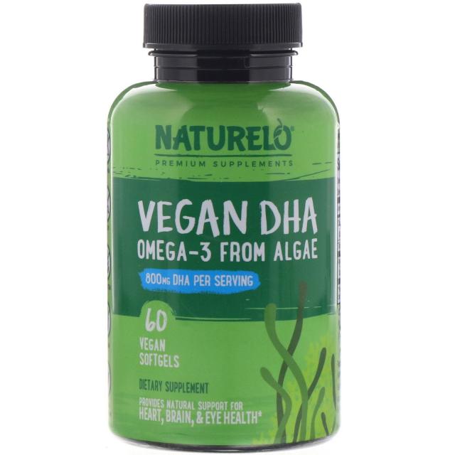 내츄렐로 NATURELO 비건 DHA 해조류 추출 오메가-3 800mg 소프트젤 60정, 60개, 1개