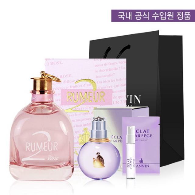 랑방 [랑방] 루머2 로즈 EDP 100ml 풀세트 (본품+미니+스틱+쇼핑백), 선택완료, 본품100ml+미니+스틱+쇼핑백