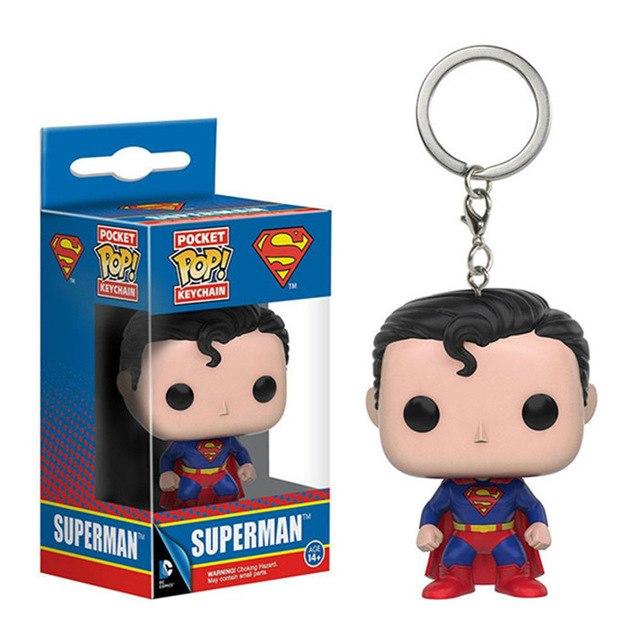 해외직구 FUNKO POP 포켓 팝 키체인 공식 슈퍼맨 DC 코믹 캐릭터 액션 그림 컬렉션 장난감 소매상자, Superman