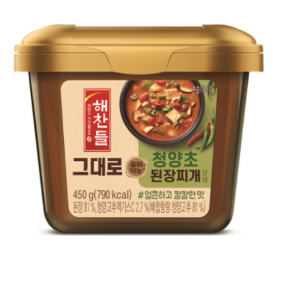 해찬들 그대로 끓여먹는 청양초 된장찌개양념, 450g, 4개