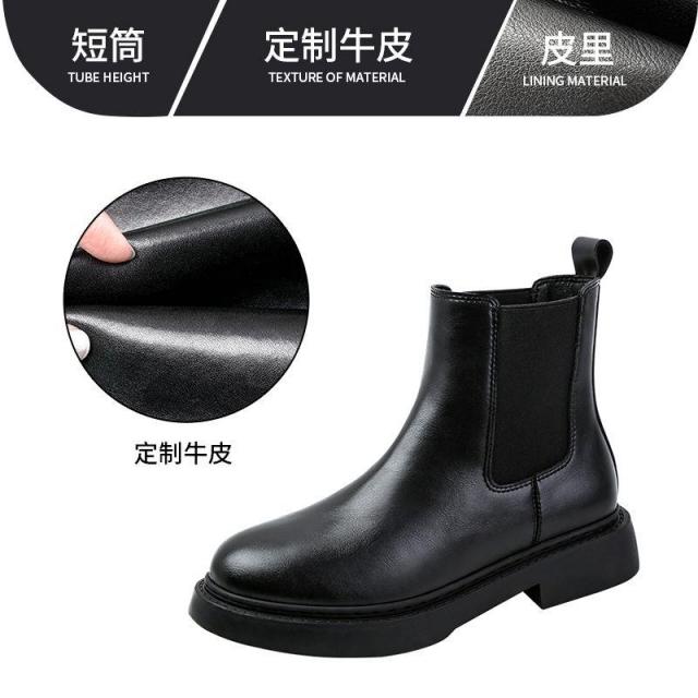 워니리 첼시부츠 가죽워커 여성 어텀 무드 겨울 가을 기모 융 단목 플랫 숓 자