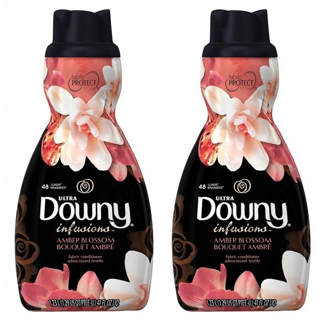 다우니 섬유 유연제 울트라 인퓨전 1.23L(41oz) 2개 앰버 블라썸 향 Ultra Downy Infusions Amber Blossom Liquid Fabric Softener and Conditioner 41 FL Oz, 1set