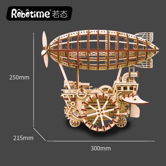 로보타임 Robotime 우드조립 메카니컬 기어 비행선 3D 입체퍼즐 키덜드 친구선물, LK702 비행선, 입체퍼즐개