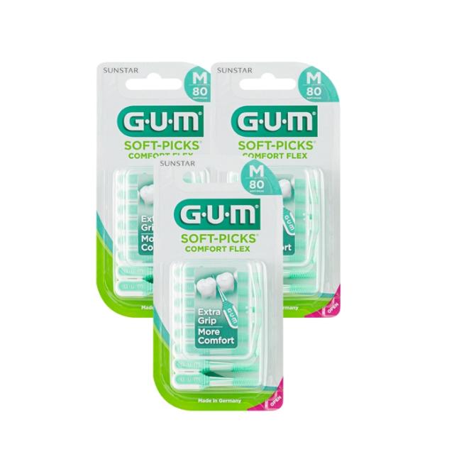 GUM 검 실리콘 치간칫솔 코스트코 소프트픽 컴포트플렉스 80개입, 3개