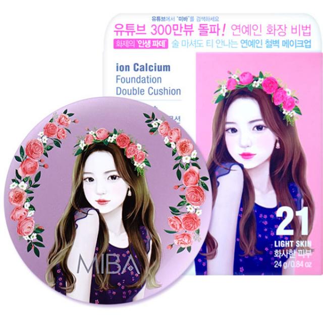 미바 이온칼슘 파운데이션 더블 쿠션 (기획세트) 본품 1개 + 리필 킹왕퍼프 2개, 1세트, 21호(본품1개+리필1개+킹왕퍼프2개)