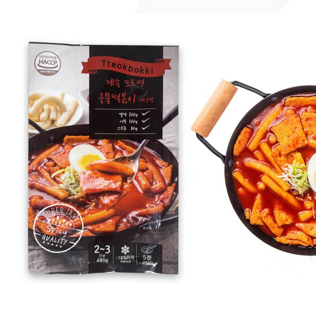 계속쪼르면 국물떡볶이 매운맛, 1팩, 480g