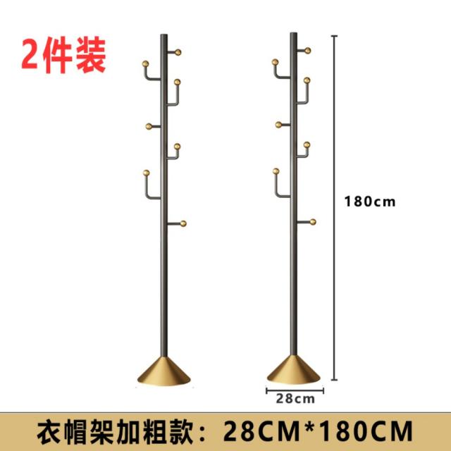 럭셔리 이동식 스탠드 옷걸이 행거 인테리어 스탠딩 거실 드레스룸, 블랙 골드 2세트