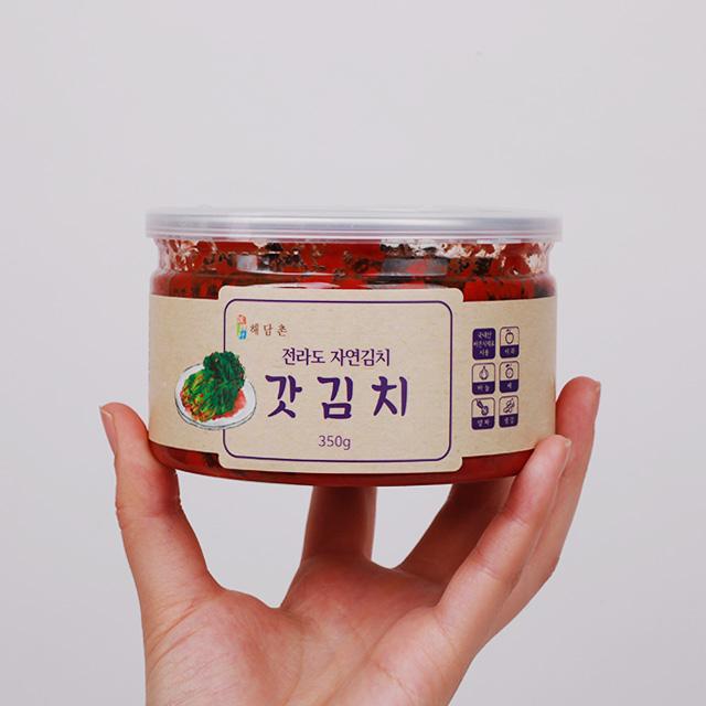 더조은김치 전라도 갓김치 캔김치 350g x2 국내산원재료, 2통