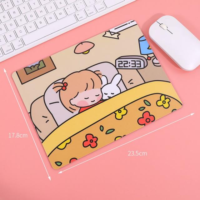 큐트 곰돌이 마우스패드 여성 스몰자 두꺼운 키보드 테이블패드 논슬립 미끄럼방지 매트, 베이지 색상 베이지 색이 늦다 안 여