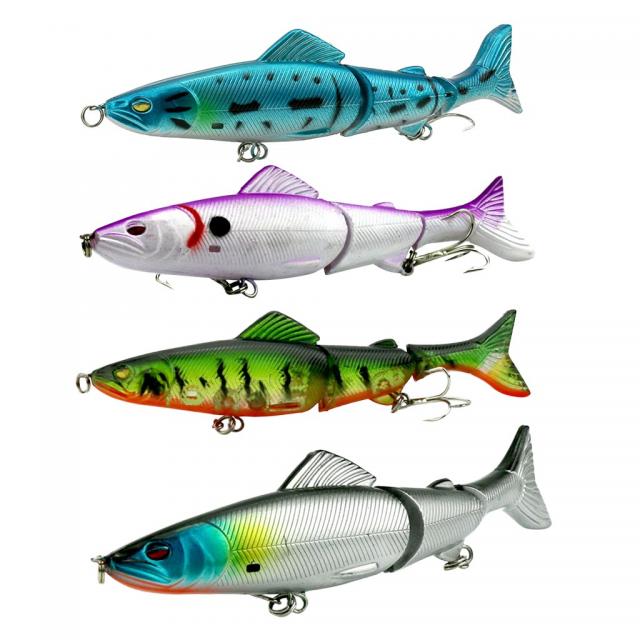 QDY 4pcs 3 세그먼트 낚시 미끼 미끼 생체 공학 Swimbait 13 cm / 5.1 인치