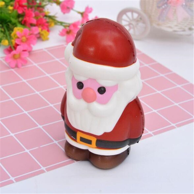 Squishy kawaii 리바운드 눈사람 감압 손 핀치 장난감 크리스마스 트리 천천히 상승 짜내 스트레스 완구 끈 키, 1개