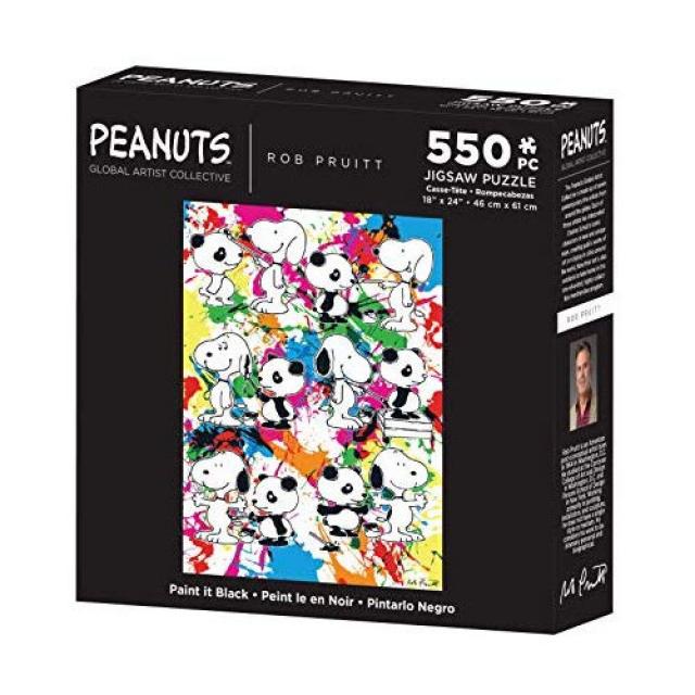 스누피 직소퍼즐 The Jigsaw Puzzle Factory Peanuts Global Artist Collective Charlie Brown & Snoopy Family Picture Puzzle Games for Kids Ages 12 and Up 5, 본문참고, Style = Paint It Black