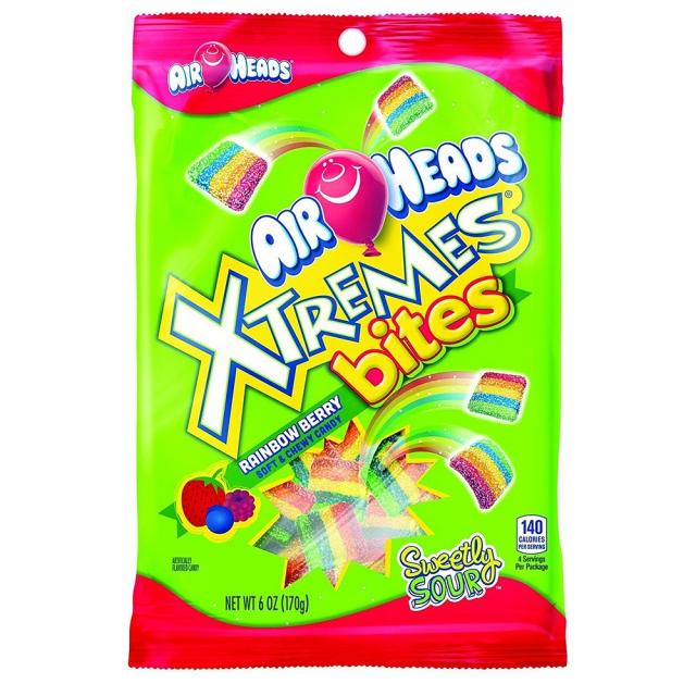 Airheads Xtreme Bites Rainbow Berry Party 익스트림바이츠 레인보우베리 캔디 170g 입덧 페인트 눈깔 금연 사탕 임산부간식 사탕캔디, 1set