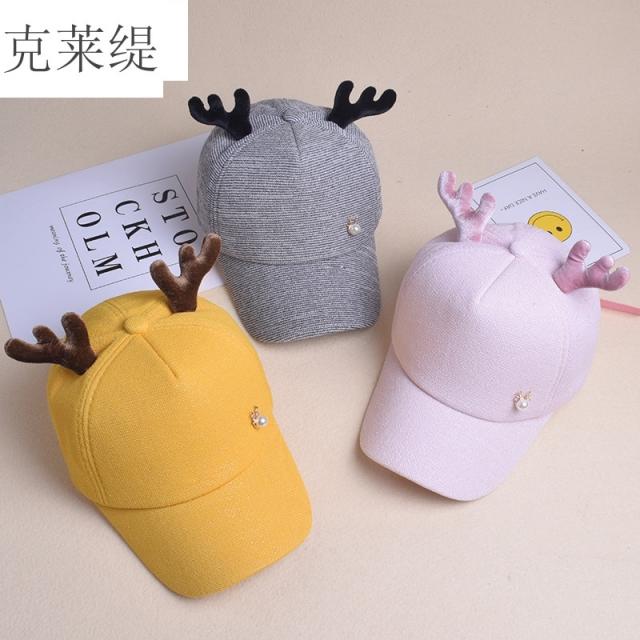 남자모자 볼캡 Child cap spring and summer cute adorable antlers baby boy hat baseball cap new 2-3-5 year-old girl-620684403575