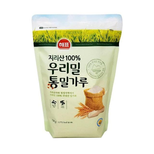 해표 2843 우리밀 통밀가루 750g 지리산 국내산, 단품