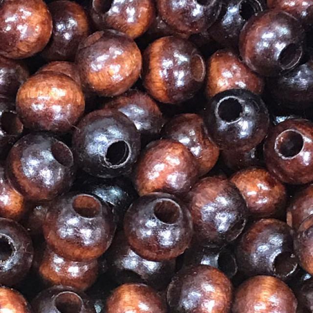 해비치 우드볼 우드구슬 10개입 (진밤색), 18mm