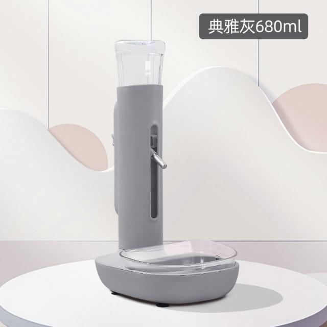 고양이용품 강아지 수수기 아니 축축함 입 걸이식 물병 먹이를주다 물을 먹이다 애완동물 펫 대야 자동 3594632700, 전아회 -680ml