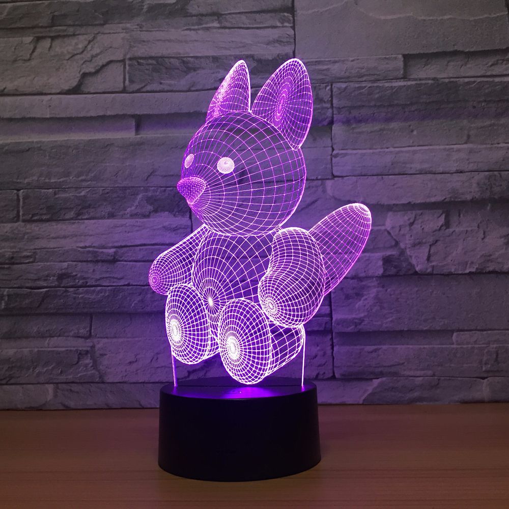 다람쥐 3d led 램프 터치 아크릴 비주얼 led 야간 조명기구 다채로운 점진적 야간 조명 홈 장식 크리 에이 티브 드롭 배송, 1개, 7 Colors Change^0