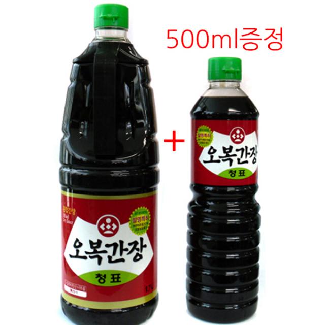 G/오복간장 청표 1.7L+500ml/오복간장/청표간장/양조간장, 단일상품